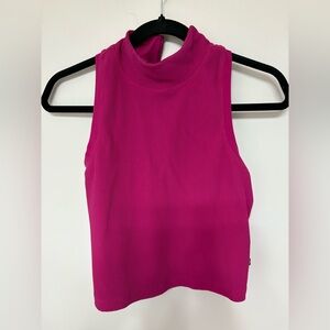 Athleta Sleeveless Pink Ribbed crop Top